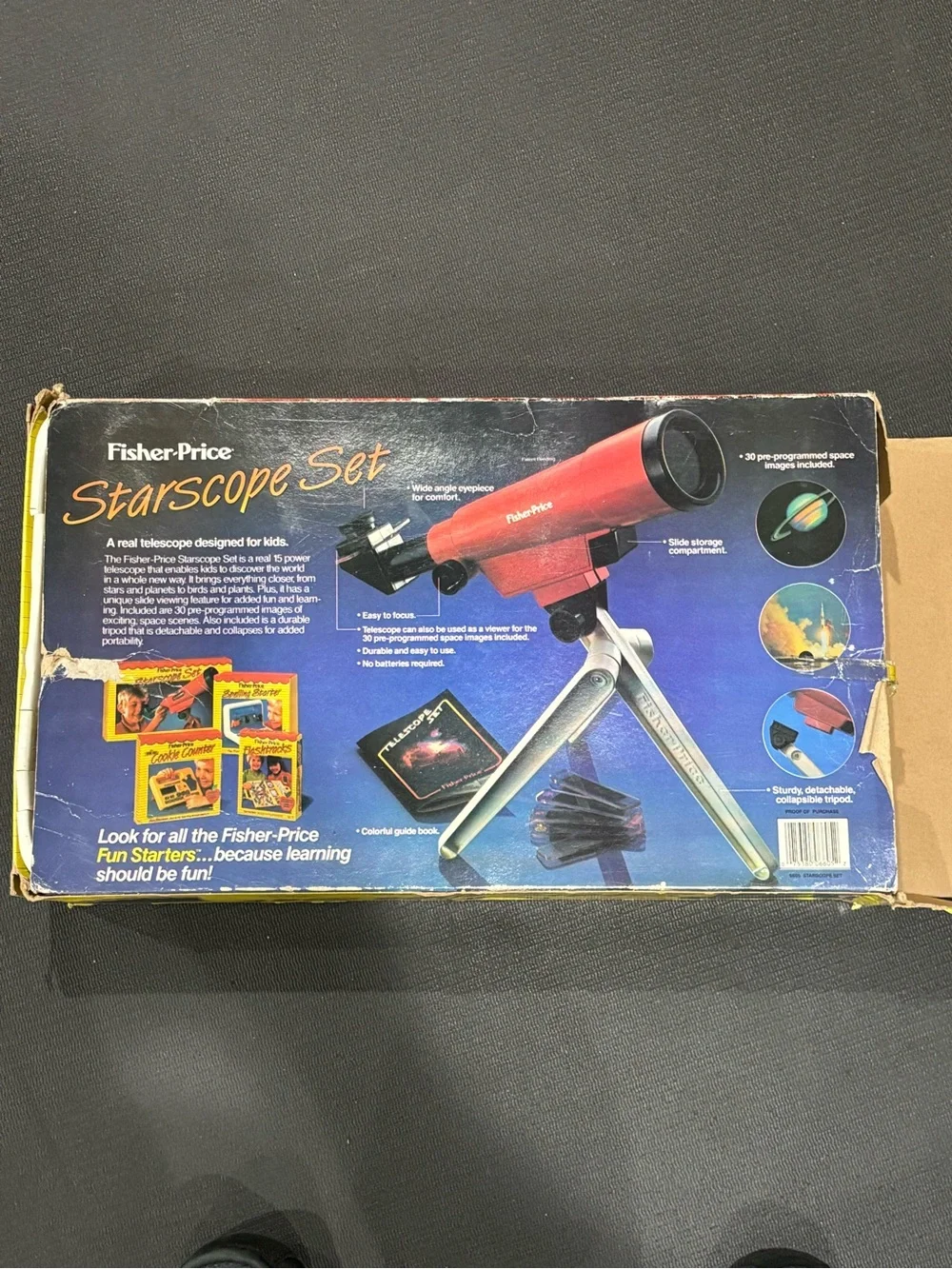 Vintage Fisher-Price Starscope Telescope Set 6605 Box Slides Working